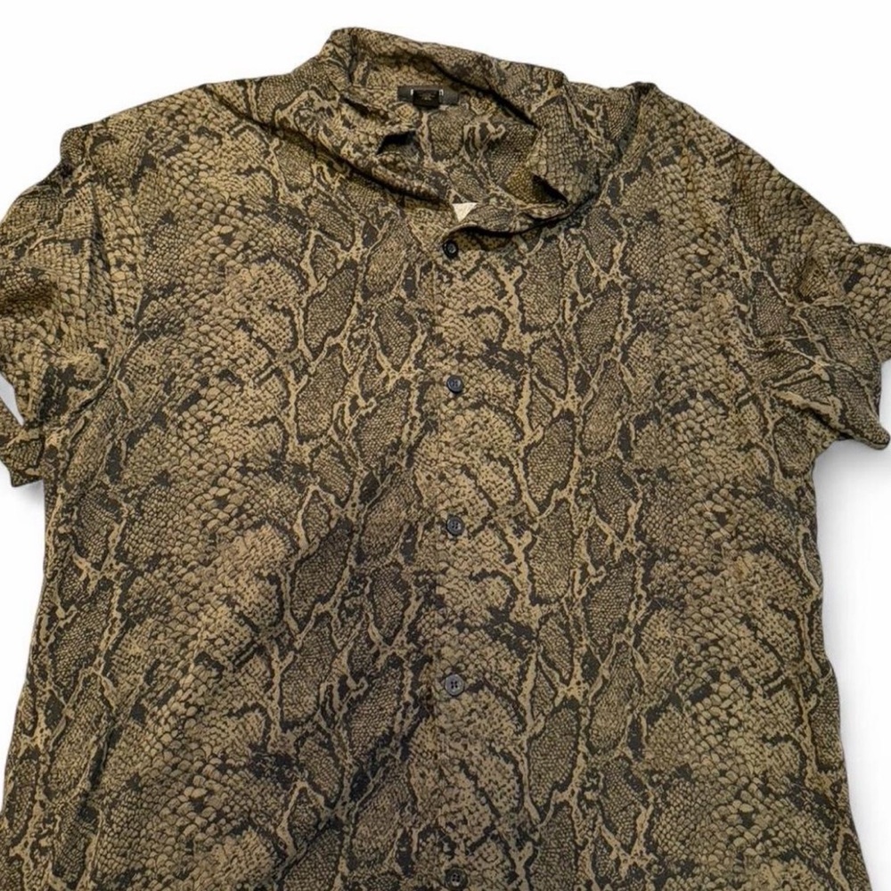 Forever 21 Brown Snake Print Casual Shirt